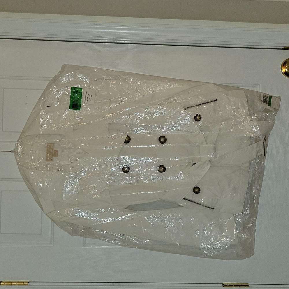 MICHAEL KORS TRENCH COAT WHITE LARGE NWT ORIGINAL PACKAGING